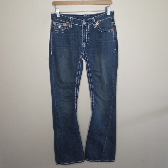 True Religion | Bobby Y2K Curved Seam Boot Cut Low Rise Jeans Size 29 - Picture 1 of 8